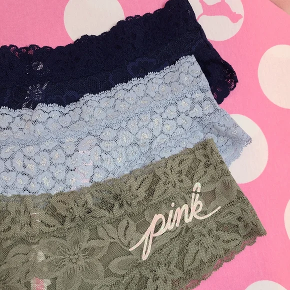 VS PINK 3pk Lace Cheeky Panties Size M - Picture 2 of 7